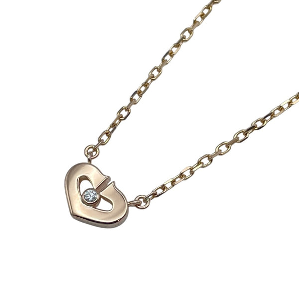 カルティエ Cartier Cハートネックレス1Pダイヤ ピンクゴールド 750