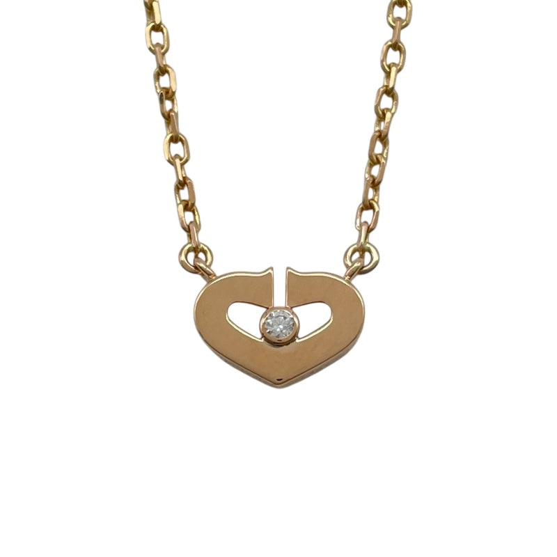 カルティエ Cartier Cハートネックレス1Pダイヤ ピンクゴールド 750