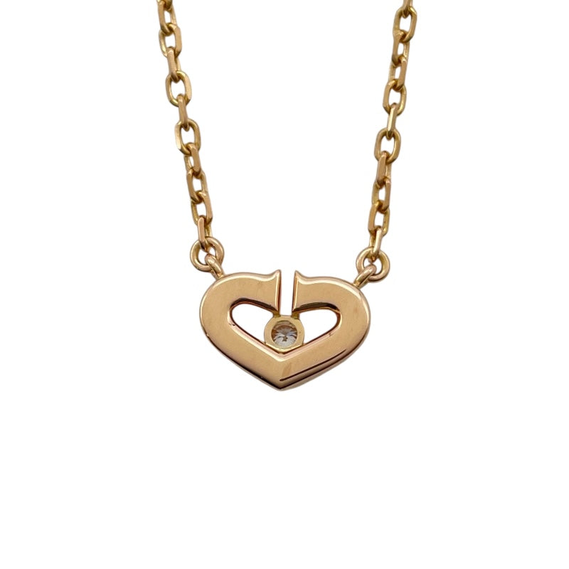 カルティエ Cartier Cハートネックレス1Pダイヤ ピンクゴールド 750