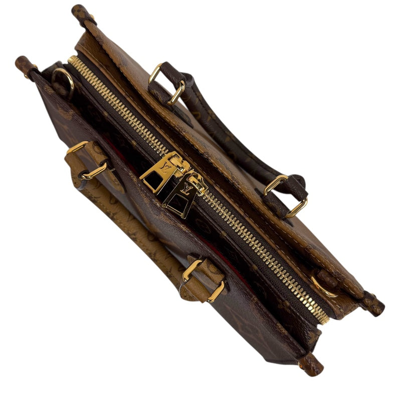 ルイ・ヴィトン LOUIS VUITTON オンザゴーEW M46653 ブラウン モノグラム・ジャイアント・リバース レディース ショルダーバッグ ルイ・ヴィトン LOUIS VUITTON オンザゴーEW M46653 ブラウン