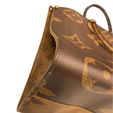 ルイ・ヴィトン LOUIS VUITTON オンザゴーGM M45320 ブラウン モノグラム・ジャイアント・リバース ユニセックス ハンドバッグ