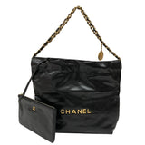 シャネル CHANEL CHANEL22 バッグ AS3261 ブラック ゴールド金具 シャイニーカーフ レディース ハンドバッグ