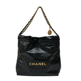シャネル CHANEL CHANEL22 バッグ AS3261 ブラック ゴールド金具 シャイニーカーフ レディース ハンドバッグ