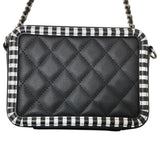 シャネル CHANEL CCフィリグリーミニバニティバッグ A84452　27番台 ブラック×ホワイト キャビアスキン レディース ショルダーバッグ