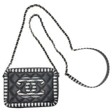 シャネル CHANEL CCフィリグリーミニバニティバッグ A84452　27番台 ブラック×ホワイト キャビアスキン レディース ショルダーバッグ