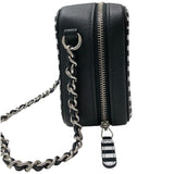 シャネル CHANEL CCフィリグリーミニバニティバッグ A84452　27番台 ブラック×ホワイト キャビアスキン レディース ショルダーバッグ