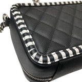 シャネル CHANEL CCフィリグリーミニバニティバッグ A84452　27番台 ブラック×ホワイト キャビアスキン レディース ショルダーバッグ