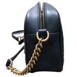 グッチ GUCCI GGマーモント 　スモールカメラバッグ 447632 ブラック レザー　パール メンズ ショルダーバッグ