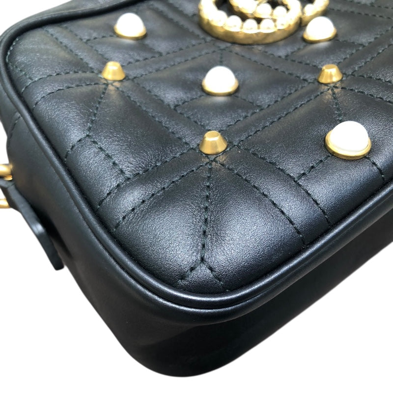【瀬戸大橋店】 中古 GUCCI | グッチ ショルダーバッグ GGマーモント スモール カメラ バッグ 447632-493075 ブラック 【122】 グッチ GUCCI GGマーモント スモールカメラバッグ 447632 ブラック