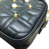 グッチ GUCCI GGマーモント 　スモールカメラバッグ 447632 ブラック レザー　パール メンズ ショルダーバッグ