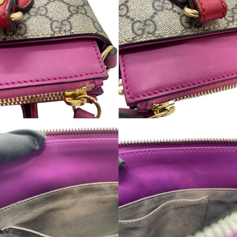 グッチ GUCCI GGスプリーム ハンドバッグ 453177 レッド ピンク  