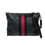 グッチ GUCCI GGスプリームｼｮﾙﾀﾞｰﾊﾞｯｸﾞ 474139 ブラック PVC メンズ ショルダーバッグ