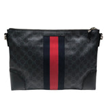 グッチ GUCCI GGスプリームｼｮﾙﾀﾞｰﾊﾞｯｸﾞ 474139 ブラック PVC メンズ ショルダーバッグ