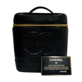 シャネル CHANEL ココマークバニティバッグ A01998 ブラック　ゴールド金具 キャビア レディース その他バッグ