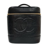 シャネル CHANEL ココマークバニティバッグ A01998 ブラック　ゴールド金具 キャビア レディース その他バッグ