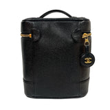 シャネル CHANEL ココマークバニティバッグ A01998 ブラック　ゴールド金具 キャビア レディース その他バッグ