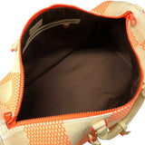 ルイ・ヴィトン LOUIS VUITTON キーポル・バンドリエール50 2021年春夏コレクション M57419 ベージュ×オレンジ ラフィア（ヤシ繊維）ダミエ・ジャイアント ユニセックス ボストンバッグ
