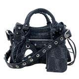 バレンシアガ BALENCIAGA ネオ・カゴールXS 700940 ブラック デニム レディース ハンドバッグ