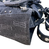 バレンシアガ BALENCIAGA ネオ・カゴールXS 700940 ブラック デニム レディース ハンドバッグ