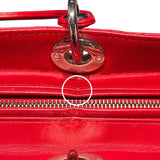 クリスチャン・ディオール Christian Dior レディディオールラージ レッド/シルバー金具 レディース トートバッグ