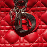 クリスチャン・ディオール Christian Dior レディディオールラージ レッド/シルバー金具 レディース トートバッグ