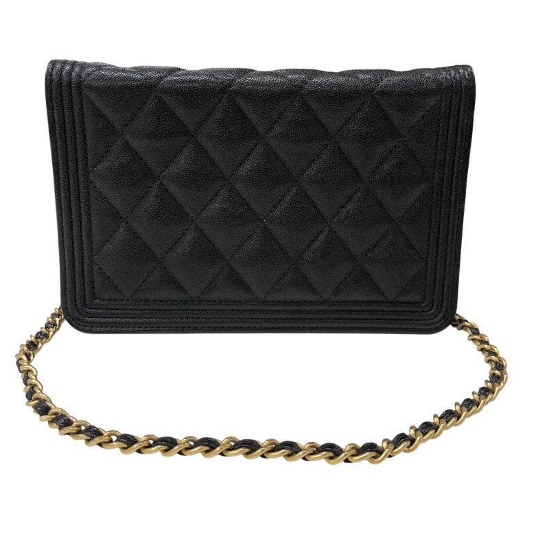 シャネル CHANEL ボーイシャネルチェーンウォレット A81969 ブラック