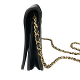 シャネル CHANEL ボーイシャネルチェーンウォレット A81969 ブラック ゴールド金具 ソフトキャビアスキン レディース ウォレットチェーン