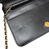 シャネル CHANEL ボーイシャネルチェーンウォレット A81969 ブラック ゴールド金具 ソフトキャビアスキン レディース ウォレットチェーン