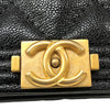 シャネル CHANEL ボーイシャネルチェーンウォレット A81969 ブラック ゴールド金具 ソフトキャビアスキン レディース ウォレットチェーン