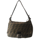 フェンディ FENDI ズッカ マンマ ワンショルダーバッグ ブラウン ナイロンジャガード レディース ショルダーバッグ