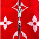 ルイ・ヴィトン LOUIS VUITTON ジャイアントモノグラムフーデッドコート FMCO07 レッド ウール レディース その他アウター