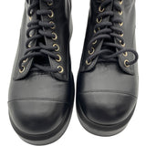 シャネル CHANEL CCマークレースアップレザーブーツ G37956 ブラック レザー レディース ブーツ