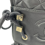 シャネル CHANEL CCマークレースアップレザーブーツ G37956 ブラック レザー レディース ブーツ