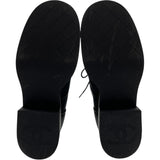 シャネル CHANEL CCマークレースアップレザーブーツ G37956 ブラック レザー レディース ブーツ