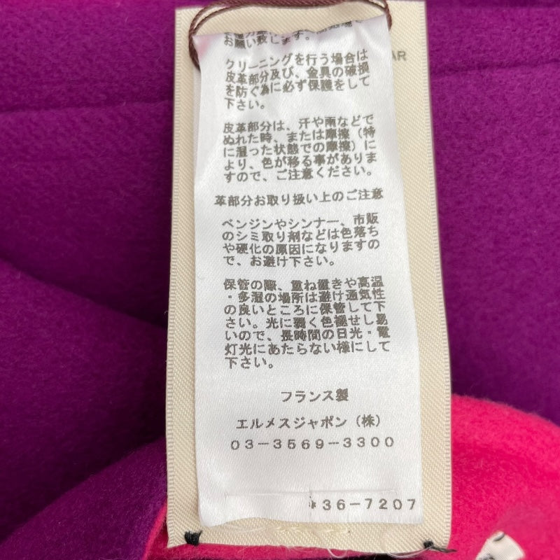 エルメス HERMES カシミヤケープコート 3E0222DZ パープル カシミヤ