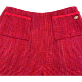シャネル CHANEL ツイードクロップドパンツ P70598 レッド コットン レディース クロップドパンツ