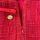 シャネル CHANEL ツイードクロップドパンツ P70598 レッド コットン レディース クロップドパンツ