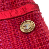 シャネル CHANEL ツイードクロップドパンツ P70598 レッド コットン レディース クロップドパンツ