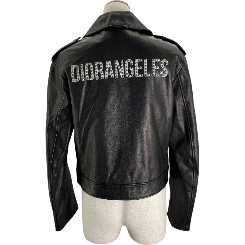 クリスチャン・ディオール Christian Dior スタッズ装飾レザーバイカー