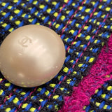 シャネル CHANEL ノーカラーツイードワンピース P45868 ブルー ポリエステル レディース ワンピース