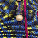 シャネル CHANEL ノーカラーツイードワンピース P45868 ブルー ポリエステル レディース ワンピース