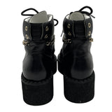 シャネル CHANEL チェーン装飾レザーショートブーツ G39332 ブラック レザー レディース ブーツ