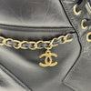シャネル CHANEL チェーン装飾レザーショートブーツ G39332 ブラック レザー レディース ブーツ