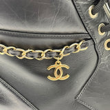 シャネル CHANEL チェーン装飾レザーショートブーツ G39332 ブラック レザー レディース ブーツ