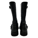 シャネル CHANEL キルティングエンジニアブーツ G29478 ブラック レザー レディース ブーツ