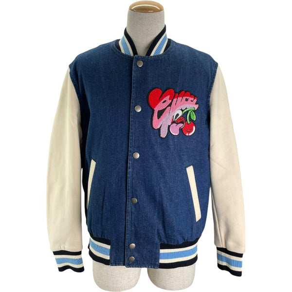 グッチ GUCCI デニム切替スタジアムジャケット 783819 ブルー コットン