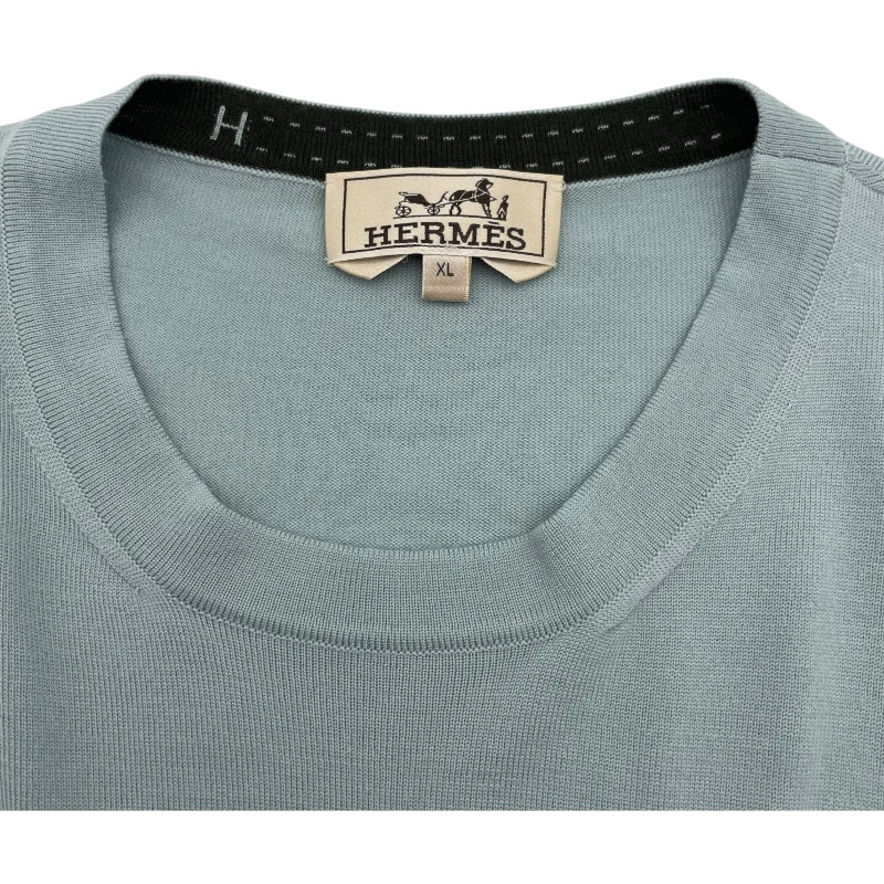 エルメス HERMES クルーネックニットセーター ブルー ウール