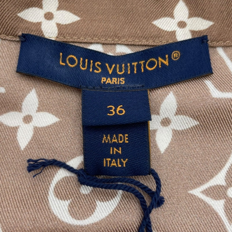 ルイ・ヴィトン LOUIS VUITTON モノグラム総柄シルクシャツ FOTP06 ベージュ シルク レディース 長袖シャツ ルイ・ヴィトン LOUIS VUITTON モノグラム総柄シルクシャツ FOTP06
