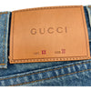 グッチ GUCCI ダメージ加工エンブロイダリーデニムパンツ 430366 インディゴ コットン メンズ デニムパンツ
