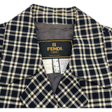 フェンディ FENDI チェックショートジャケット ブラック ウール レディース その他アウター